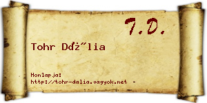 Tohr Dália névjegykártya